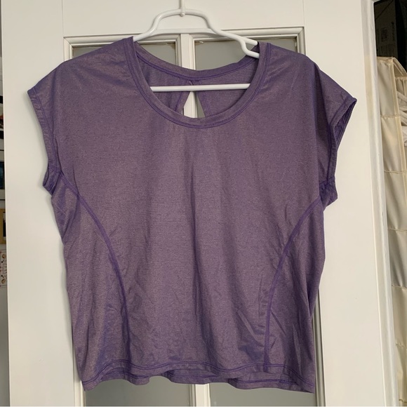 LULULEMON Purple Iridescent Cropped Muscle Tee Sleeveless Top - Picture 4 of 10